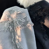 Pull Vintage Homme Ample avec Franges 3