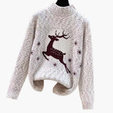 Pull de Noël Femme Col Montant Renne 0