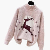 Pull de Noël Femme Col Montant Renne 2