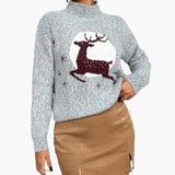 Pull de Noël Femme Col Montant Renne 3