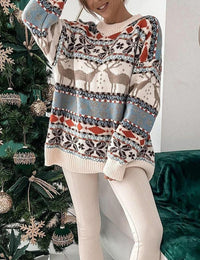 Pull de Noël Femme Confortable Uniqu Imprimé De Noël