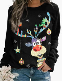 Festlicher Weihnachtspullover für Damen mit Rundhalsausschnitt Winteraccessoires