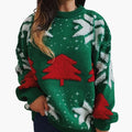 Świąteczny sweter damski modny zimowy styl casual