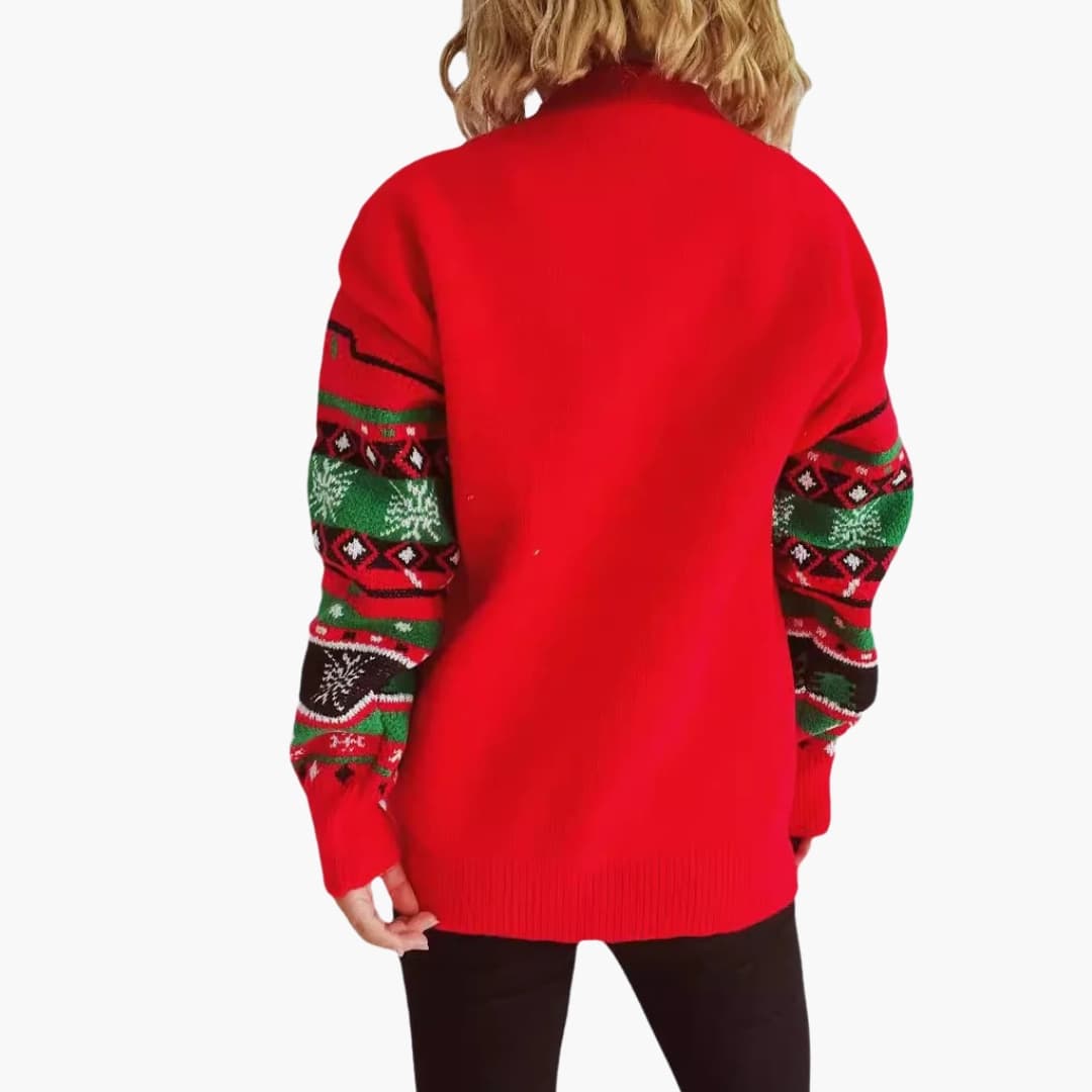 Pull de Noël Femme Festif avec Motif Renne 1
