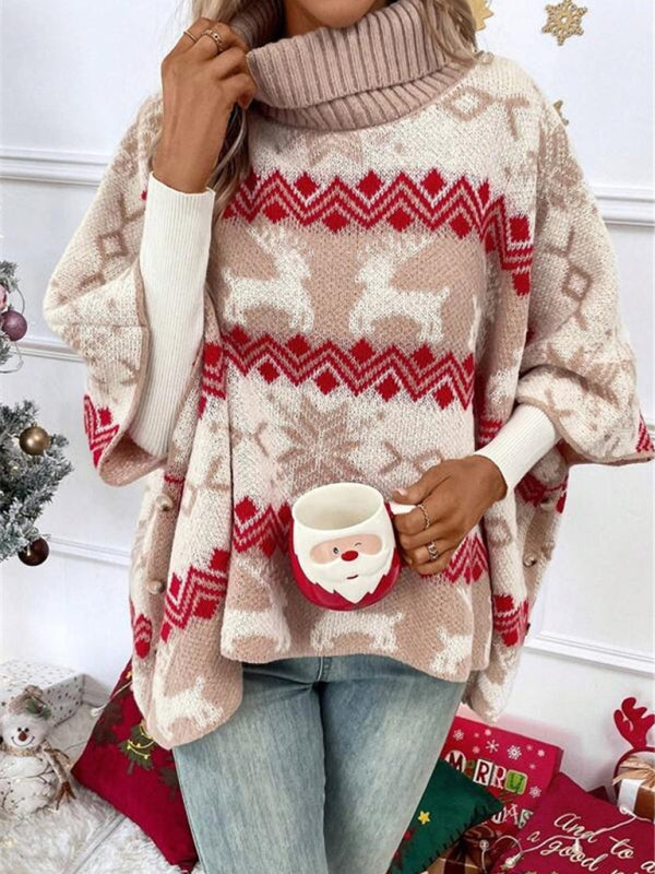 Pull de Noël Femme Oversize à Col Roulé 1