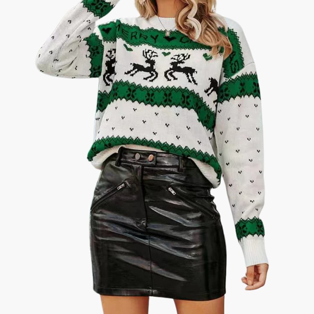 Pull de Noël Femme à Motifs de Rennes 0