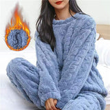 Pyjama Chaud Femme Polaire Hiver Élégant 2