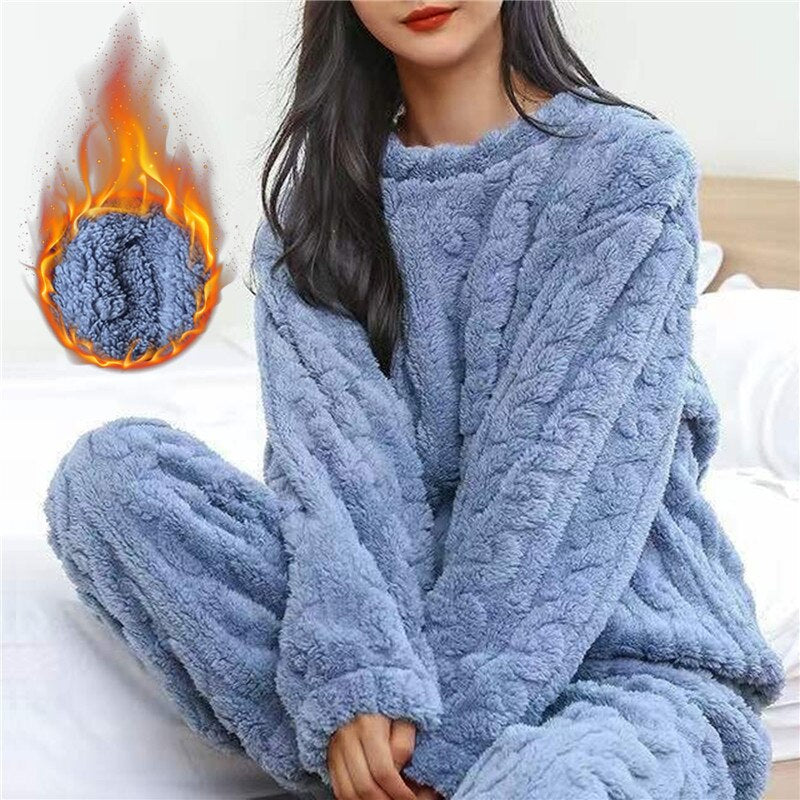 Pyjama Chaud Femme Polaire Hiver Élégant 2
