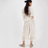 Pyjama Femme Confortable en V avec Dentelle 2