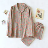 Pyjama Femme Floral Élégant Deux Pièces 0