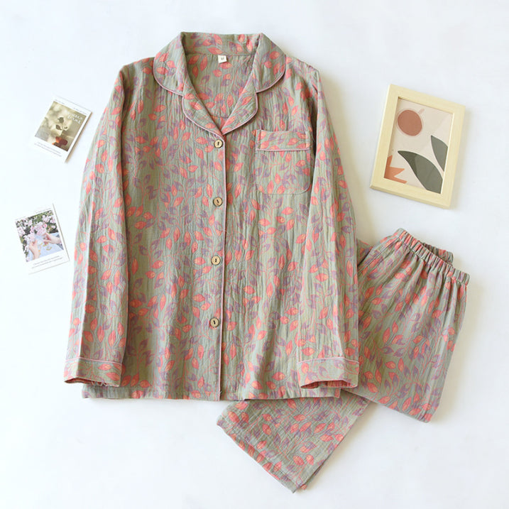 Pyjama Femme Floral Élégant Deux Pièces 0