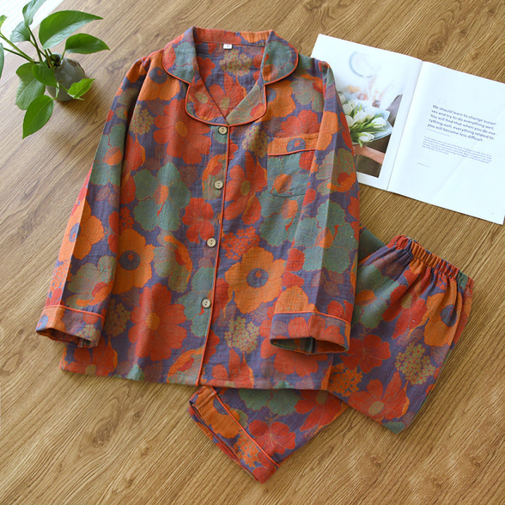 Pyjama Femme Floral Élégant Deux Pièces 1