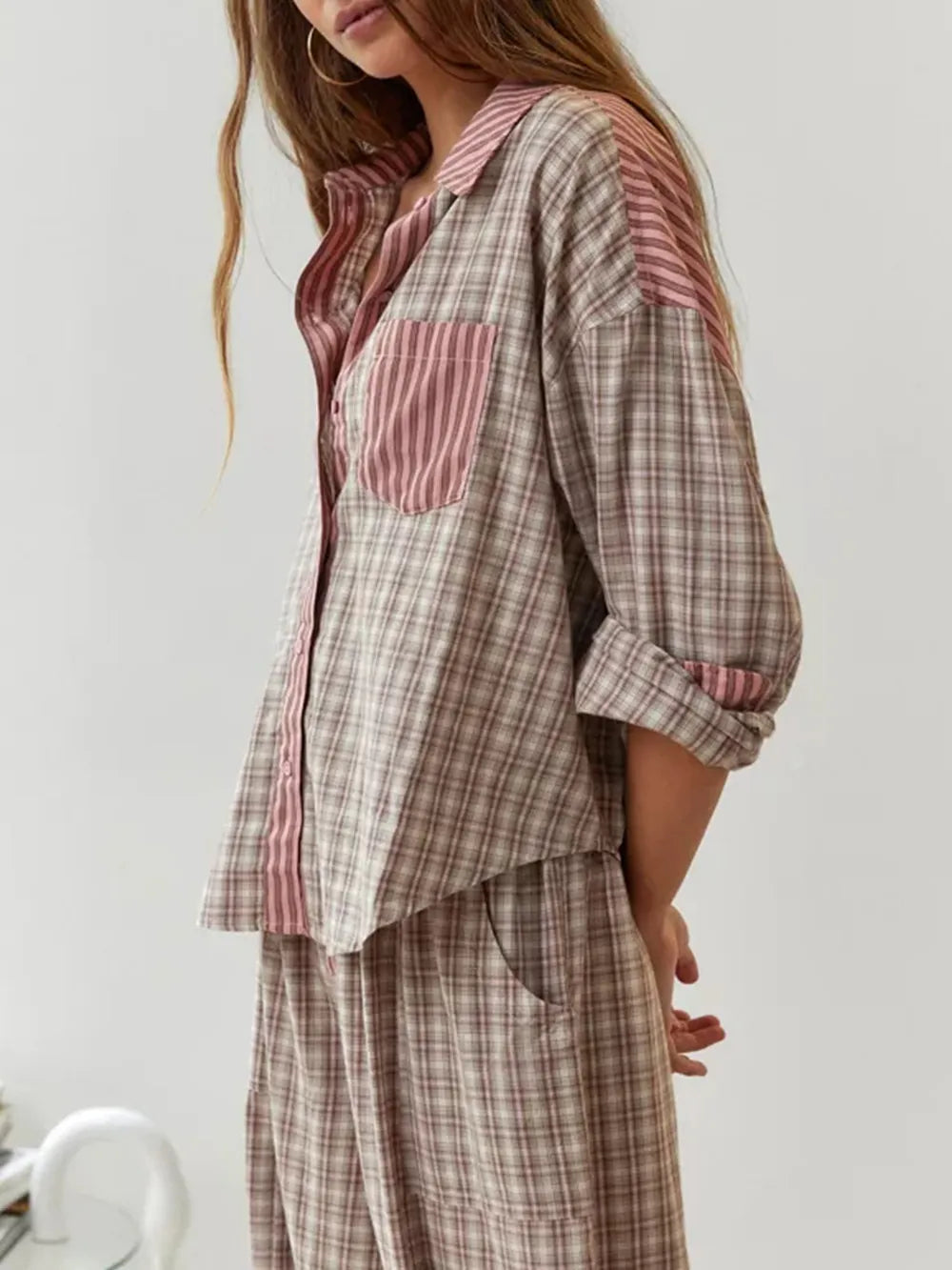 Pyjama Femme Vintage Chaud Hiver Élégant 0