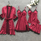 Pyjama Satin Femme Élégant Deux Pièces 3