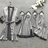 Pyjama Satin Femme Élégant Deux Pièces 4