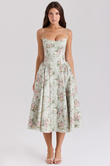 Robe Femme Élégante Midi Fleurie 0