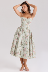 Robe Femme Élégante Midi Fleurie 3