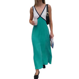 Robe Femme Midi Colorblock Élégante 10