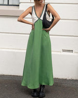 Robe Femme Midi Colorblock Élégante 3