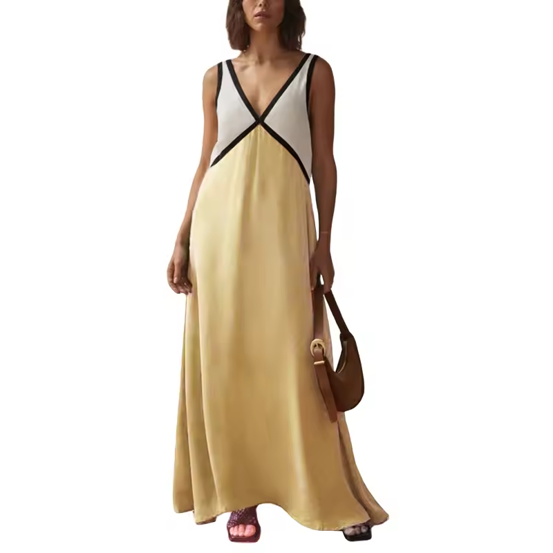 Robe Femme Midi Colorblock Élégante 9
