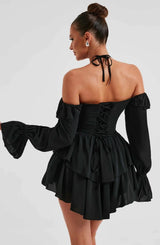 Robe Femme Mini Élégante avec Ruches 1