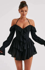 Robe Femme Mini Élégante avec Ruches 2