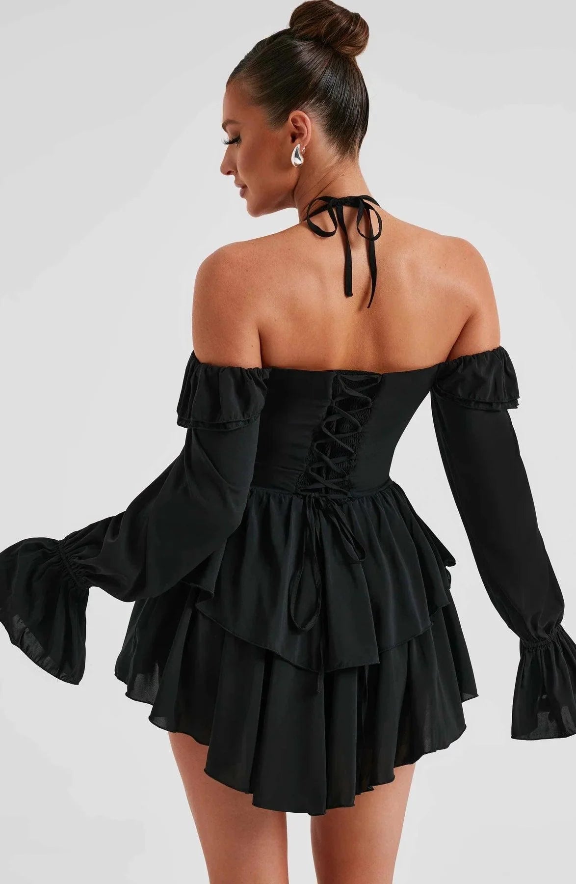 Robe Femme Mini Élégante avec Ruches 4
