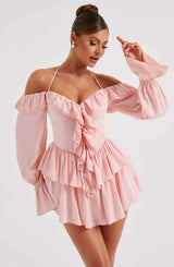 Robe Femme Mini Élégante avec Ruches 8