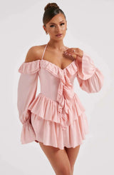 Robe Femme Mini Élégante avec Ruches 9
