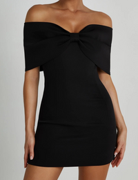 Schwarzes Mini-Off-Shoulder-Kleid für Damen, optimaler Komfort