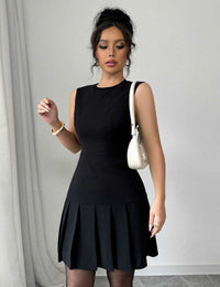Ärmelloses Damenkleid, femininer Modestil