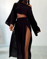 dresses : Maiah | Robe Femme en Coton Mélangé Élégante et Confortable in Noir van Seroa