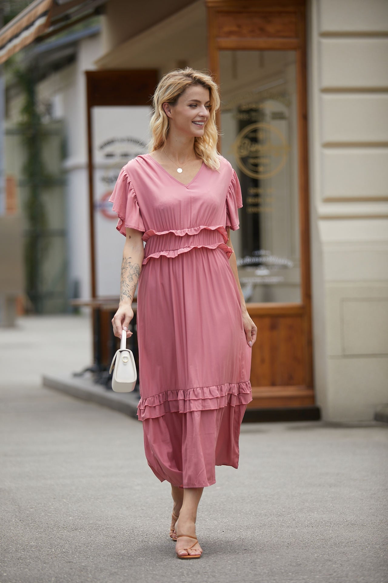 Robe Longue Femme Aérée Col V Été 0