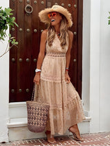 dresses : Yurenna | Robe Longue Femme Bohème Été Aérienne in Kaki van Seroa