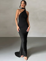 dresses : Avayah | Robe Longue Femme Dos Nu en Polyester in Noir van Seroa