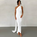 dresses : Avayah | Robe Longue Femme Dos Nu en Polyester in Blanc van Seroa