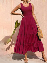 Robe Longue Femme Élégante Été Plissée 3