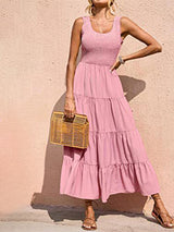 Robe Longue Femme Élégante Été Plissée 4