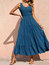 Robe Longue Femme Élégante Été Plissée 7