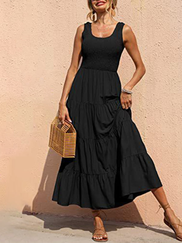 Robe Longue Femme Élégante Été Plissée 9