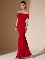 Robe Longue Femme Élégante Sans Épaules 2