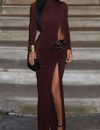Langes Damenkleid mit 3D-Blumen – Elegantes Maxi-Sommerkleid | Boho-Chic Weiß