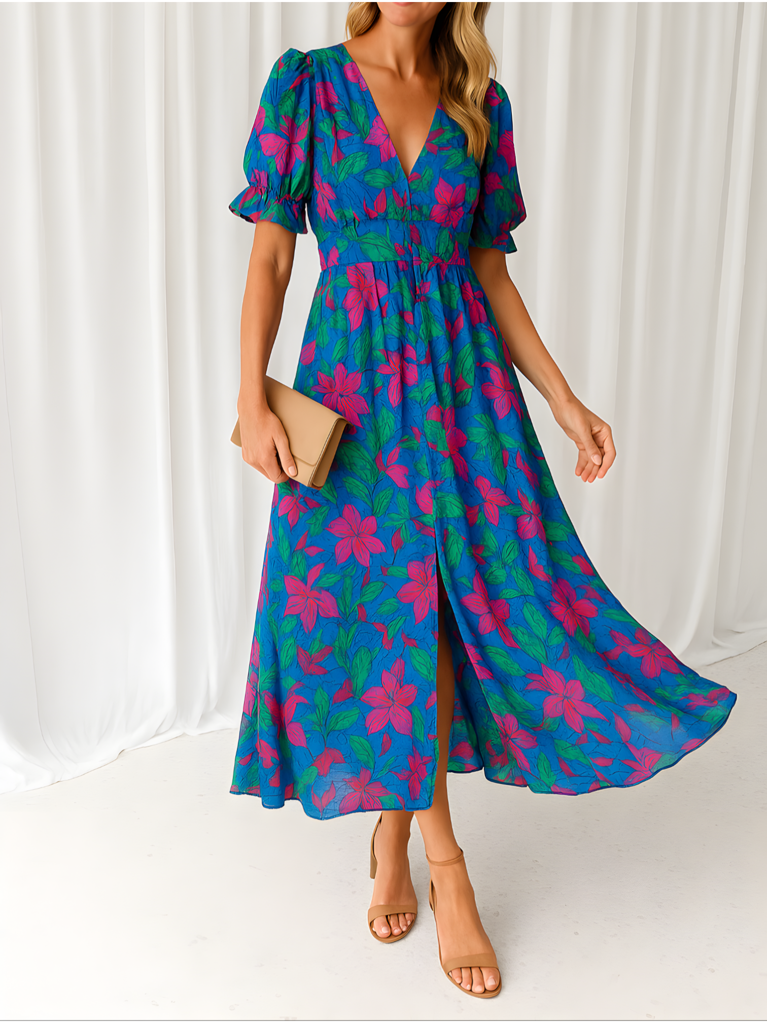 Eslem | Robe Longue Femme Élégante d'Été Maxi