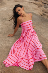 Robe Longue Femme Élégante d'Été Rose 0