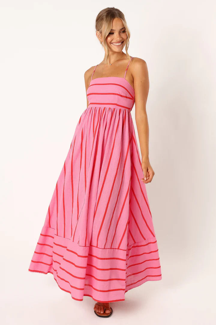 Robe Longue Femme Élégante d'Été Rose 3