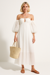 Robe Longue Femme Épaules Dénudées Été 0