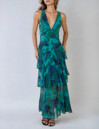 Langes ausgestelltes Maxi-Sommerkleid für Damen