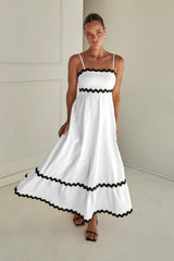 Robe Longue Femme Été Élégante à Bretelles 6