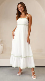 Robe Longue Femme Été Élégante à Bretelles 8