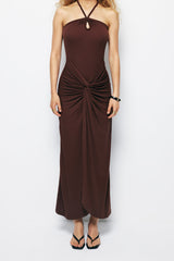 Celeya | Robe Longue Femme Fendue Col Halter